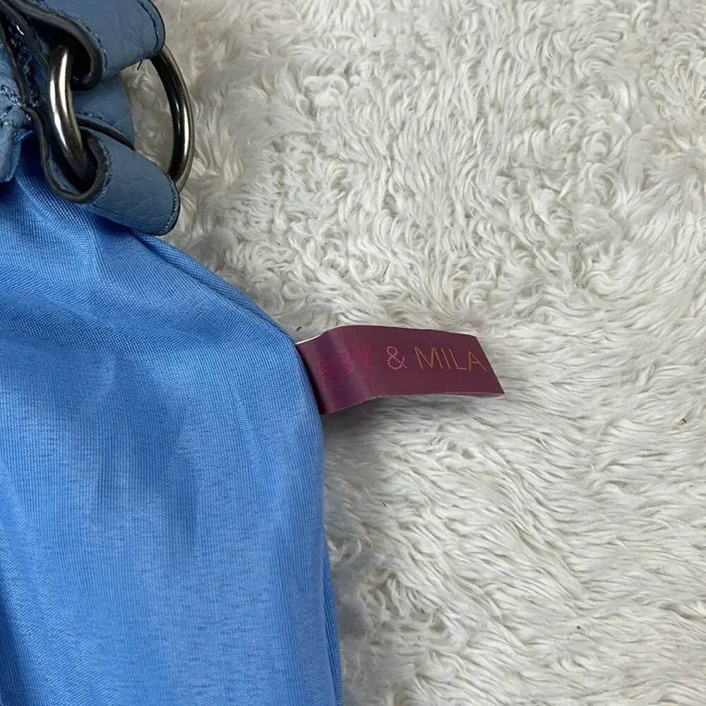 Ruby and Mila large powder blue faux leather hobo bag‎